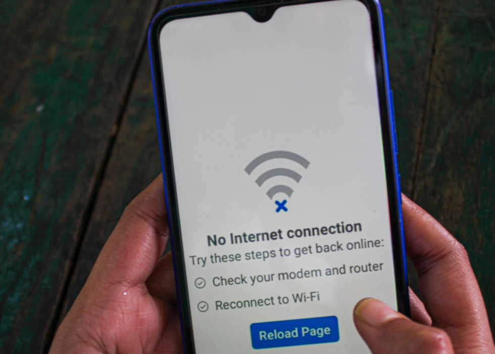 Internet Outage Icon on phone