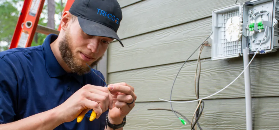 Electrician stripping wire
